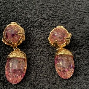 Elegant Gold and Purple Earrings
